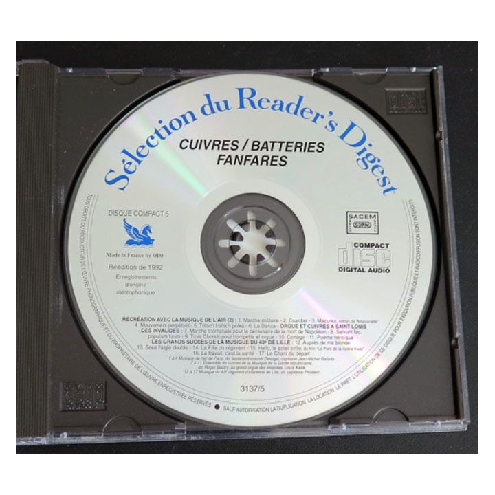 DISQUE CD Cuivres Batteries Fanfares Musique de l'Air 43° RI invalides