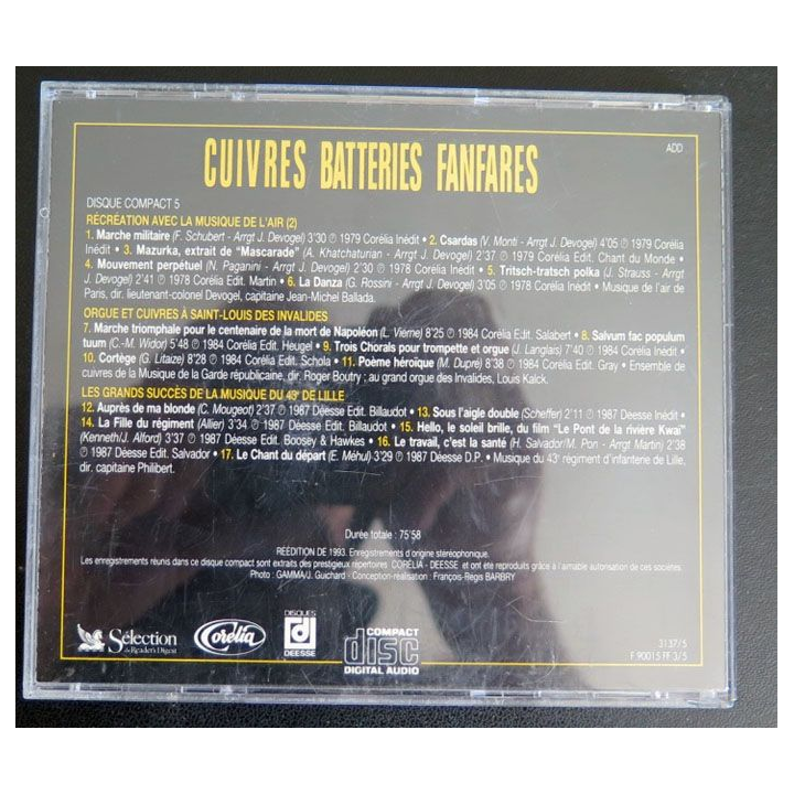 DISQUE CD Cuivres Batteries Fanfares Musique de l'Air 43° RI invalides