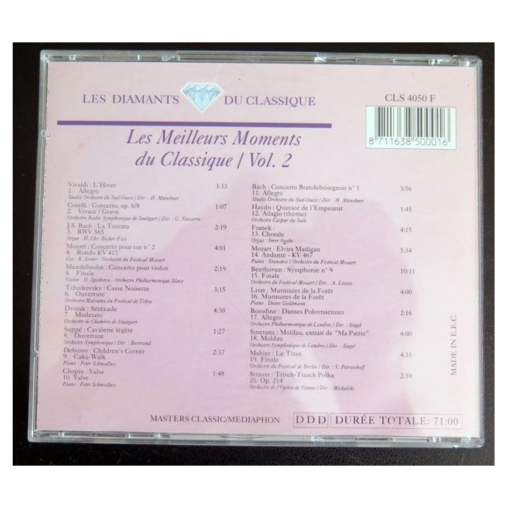 DISQUE CD Les meilleurs moments du Classique Vol 2 
