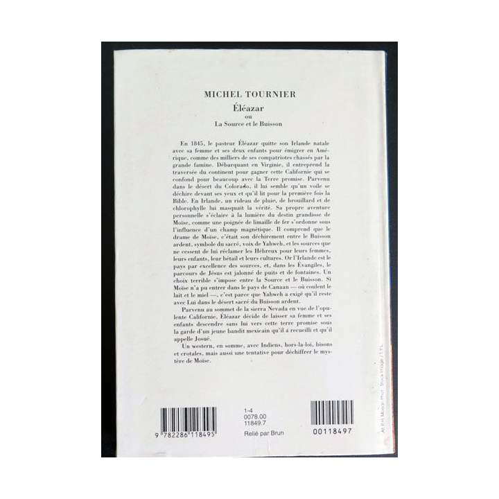 Eléazar ou la source et le buisson de Michel Tournier de l'académie Goncourt 