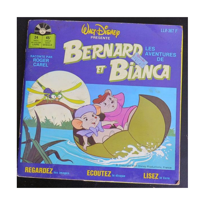 DISQUE 45 TOURS : Les Aventures de Bernard et Bianca Walt Disney