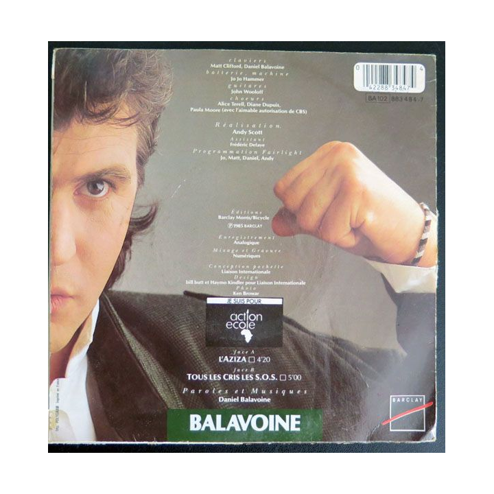 DISQUE 45 TOURS : Balavoine chante l'Aziza 