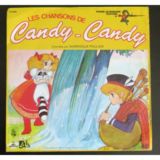 DISQUE 45 TOURS : Dominique Poulain chante les chansons de Candy-Candy 