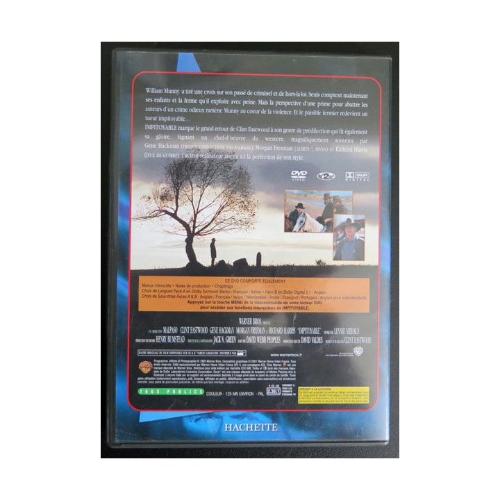 DVD intitulé "Impitoyable" film avec Clint Eastwood