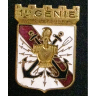insigne métallique du 1° régiment du génie toujours brave