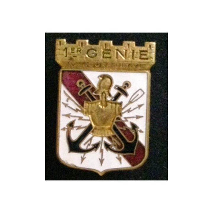 insigne métallique du 1° régiment du génie toujours brave