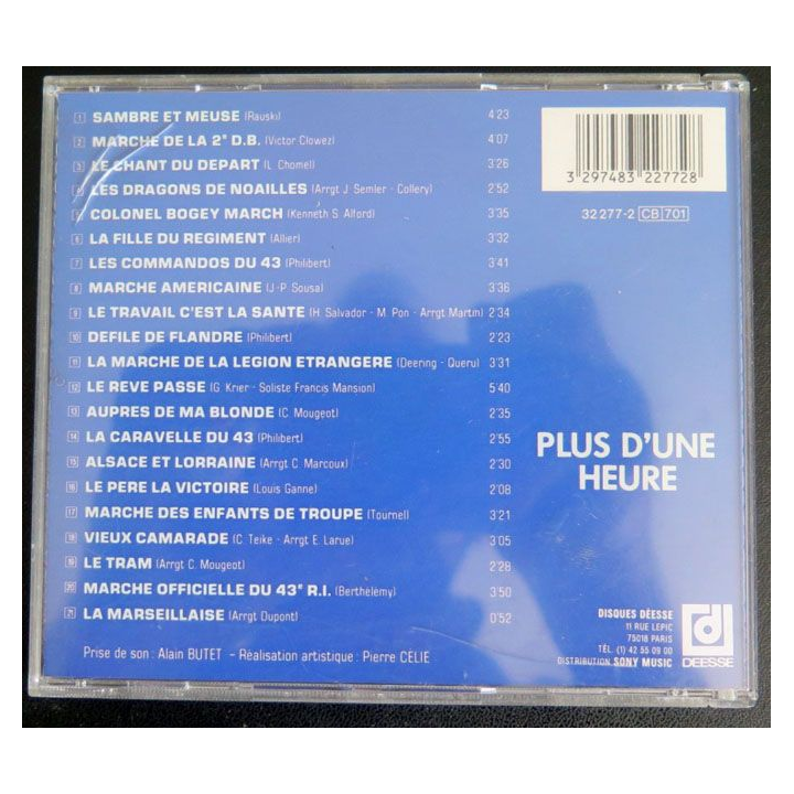 DISQUE CD Les Plus célèbres marches militaires Musique du 43° RI 