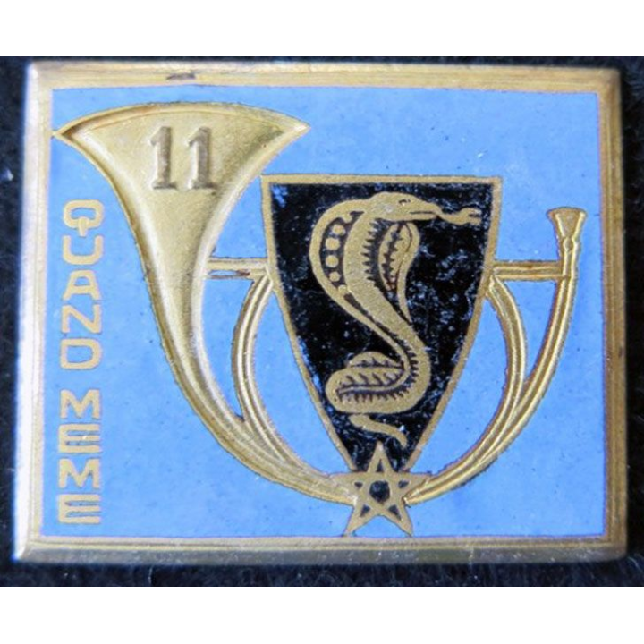 11° RCA : 11° régiment de chasseurs d'Afrique Drago Béranger en émail sans attache