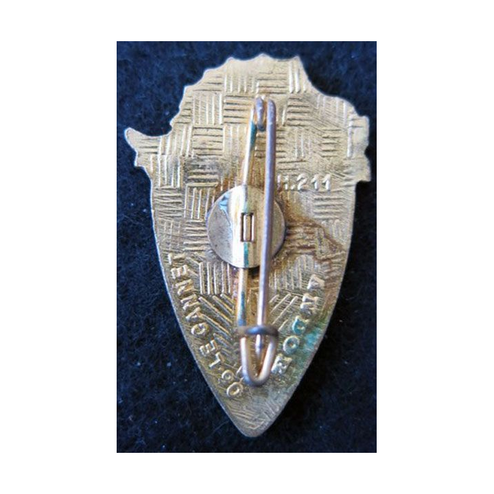 4° RG : Insigne métallique du 4° régiment du Génie de fabrication Andor H. 211 dos guilloché épingle