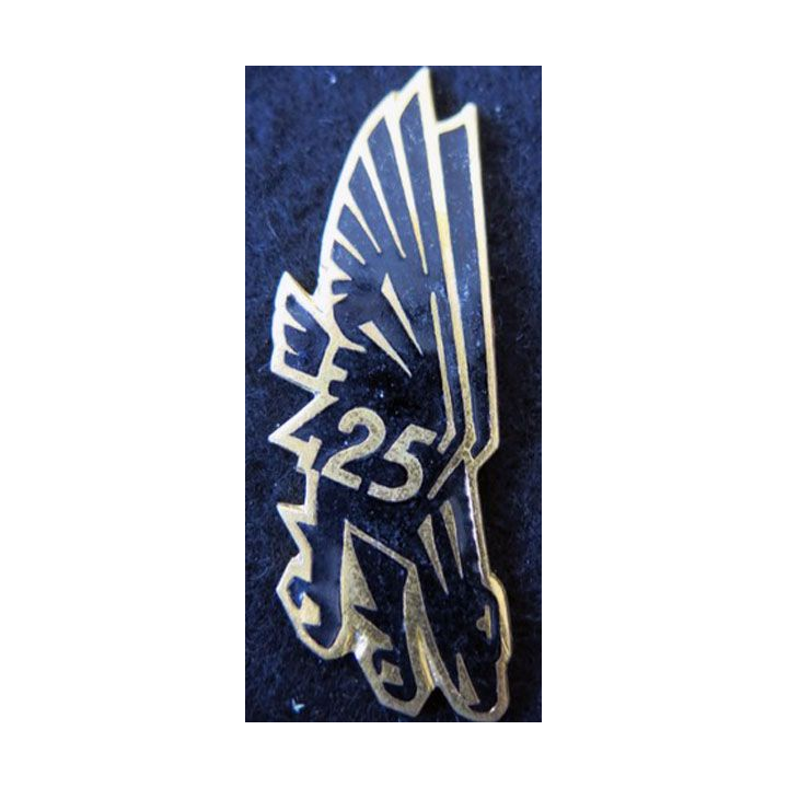 425° CQG: insigne de la 425° compagnie de quartier général, de type 2, en métal doré Drago Paris G. 2108