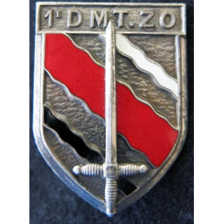 1° DMTZO : Insigne métallique de la 1° Division de Marche du Tonkin Zone Ouest Courtois Paris G. 1073