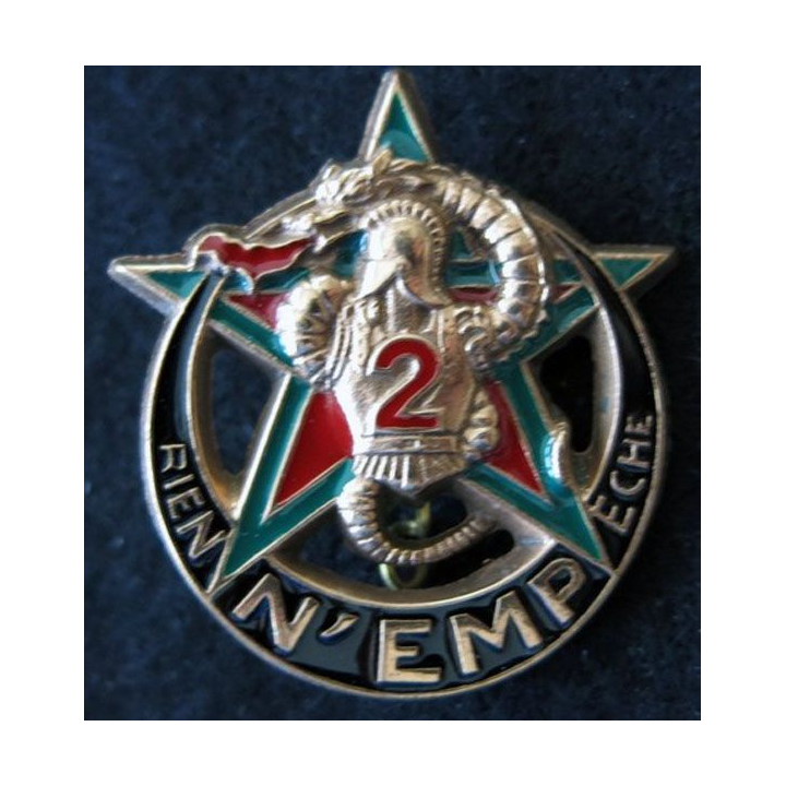 31° RG : insigne métallique de la 2° compagnie du 31° régiment du génie de fabrication locale