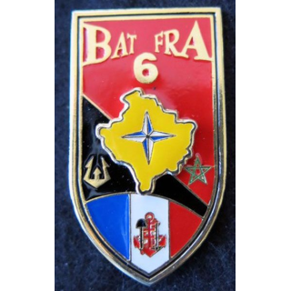 13° RG : Insigne métallique du BAT FRA 6 KFOR  13° régiment du Génie fabrication Sheli