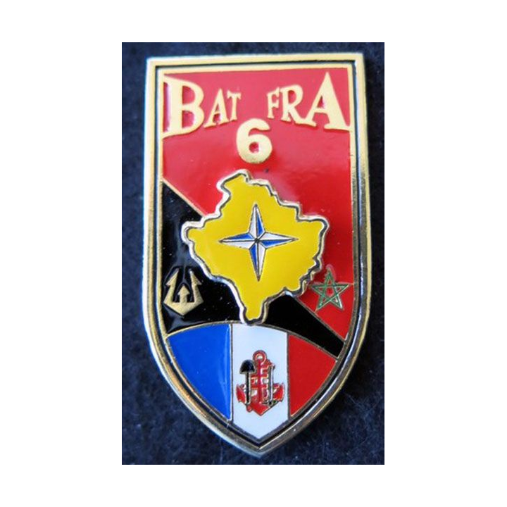 13° RG : Insigne métallique du BAT FRA 6 KFOR  13° régiment du Génie fabrication Sheli