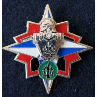 BATGEN KFOR SLC : insigne du bataillon du génie SLC  (BAT GEN) au Kosovo de fabrication Sheli dos grenu et doré