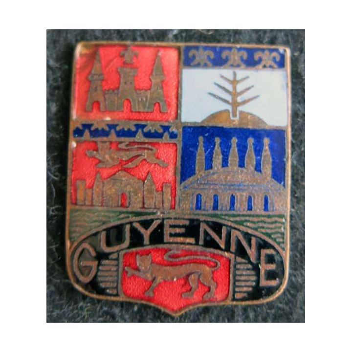 GUYENNE : Cuirassé Guyenne de fabrication non marquée dos lisse bronze en émail