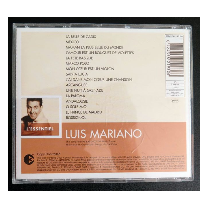 DISQUE CD :  Luis Mariano