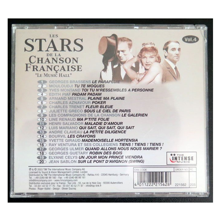 DISQUE CD : Les Stars de la Chanson française le Music Hall volume 4