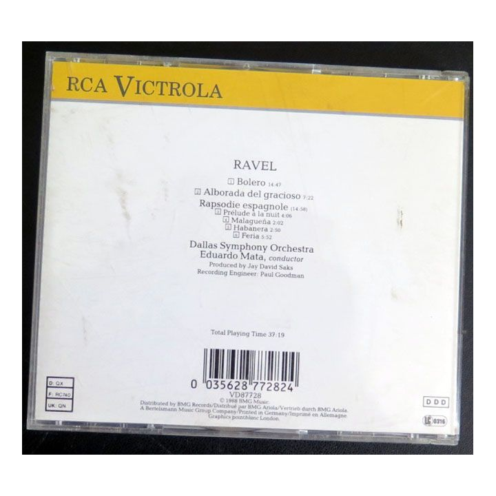 DISQUE CD Boléro de Ravel alborada del Gracioso, rapsodie espagnole