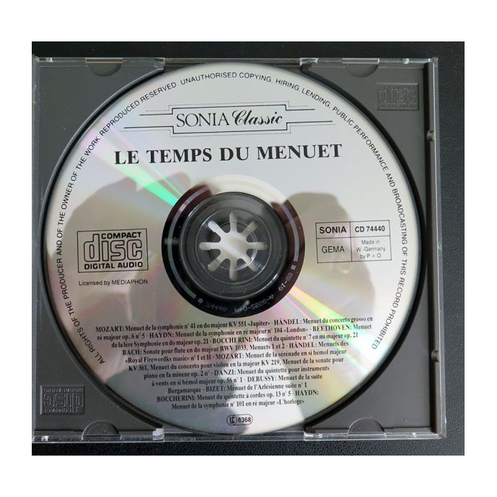 DISQUE CD : Le temps du Menuet Mozart Haendel Hayn Beethoven ...