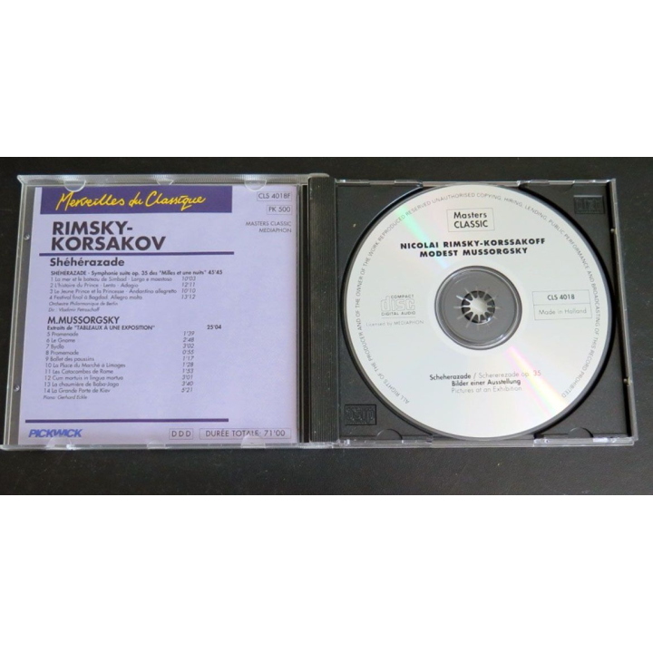 CD Rimsky-Korsakov Shéhérazade op 35 Mussorgsky Tableaux à exposition 