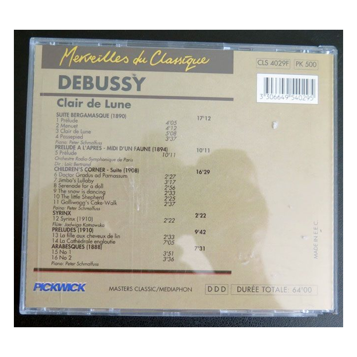 CD Debussy Clair de lune suite bergamasque le coin des enfants 
