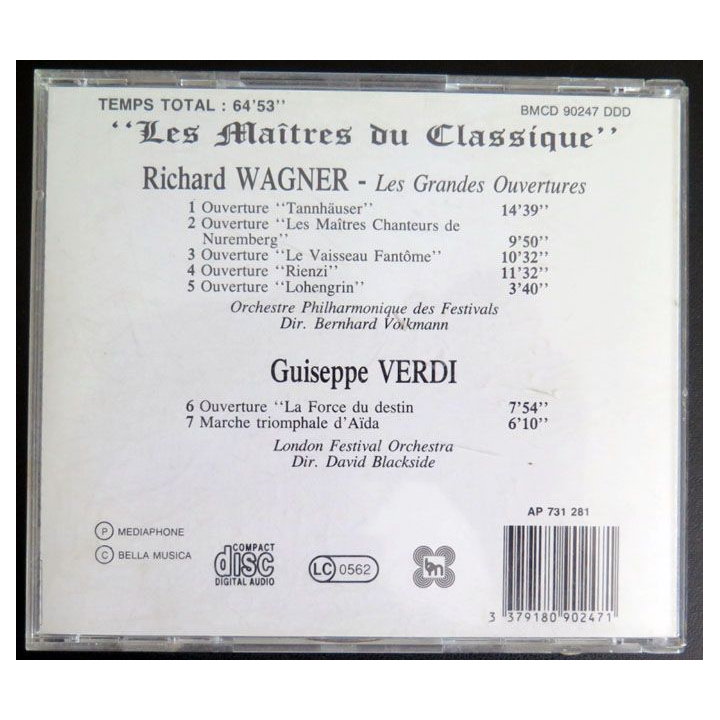 DISQUE CD : Richard Wagner Guiseppe Verdi les grandes ouvertures 