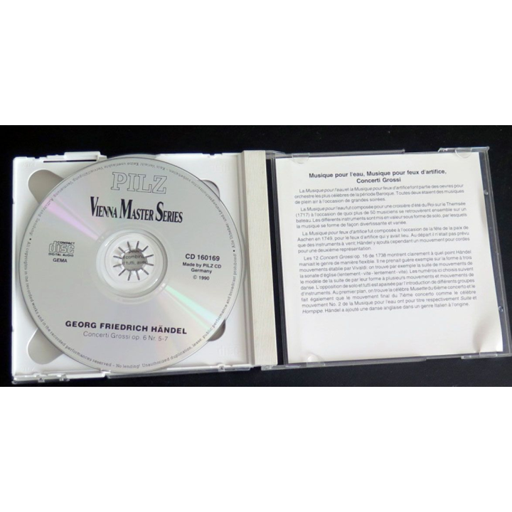 2 CD de Georg Friedrich Händel musique pour l'eau les feux d'artifice