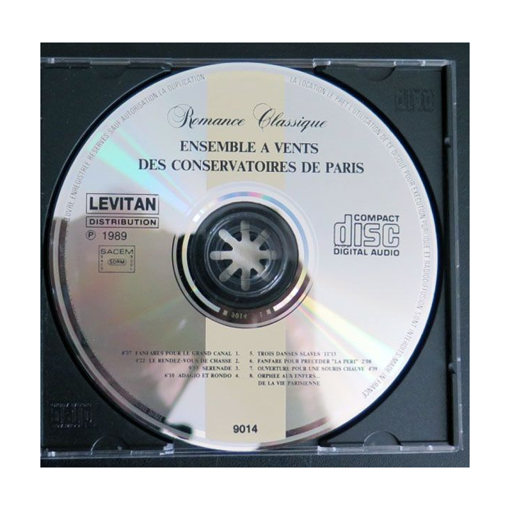 DISQUE CD : Ensemble à vents des conservatoires de Paris