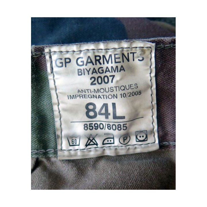 Pantalon de treillis camouflé vert armé taille 84 L Garments 2007