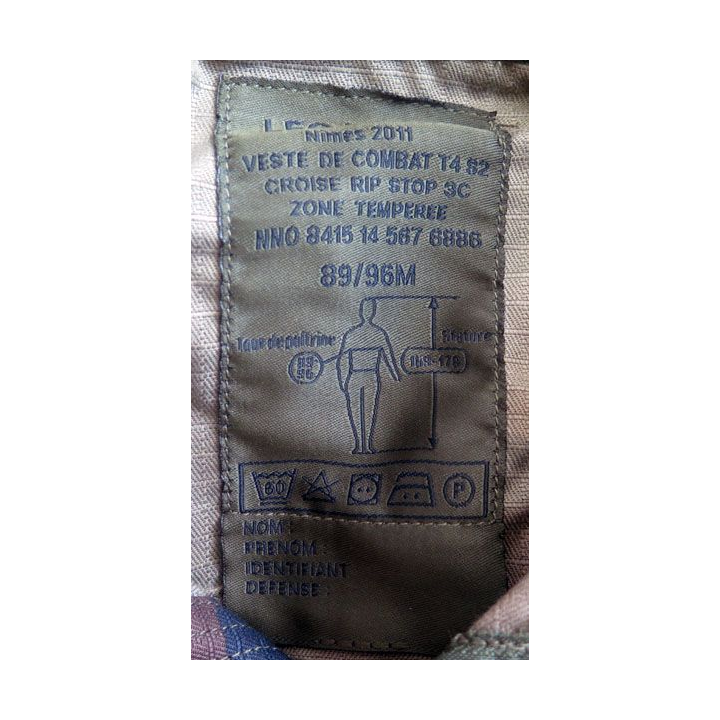 Veste de combat T4 S2 tempérée air camouflée taille 89 / 96 M 