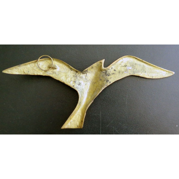 Oiseau Mouette en laiton de dimension 20,8 cm fixation murale