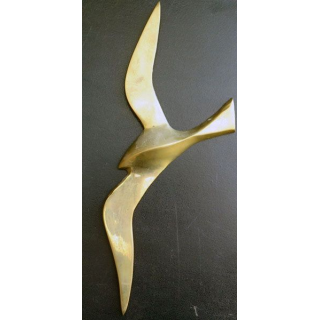 Oiseau Mouette en laiton de dimension 20,8 cm fixation murale