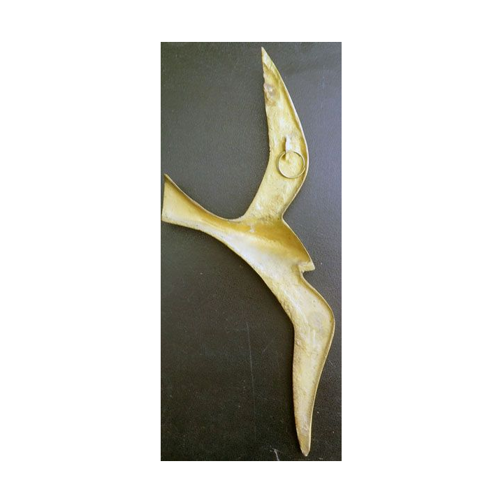 Oiseau Mouette en laiton de dimension 24,5 cm fixation murale