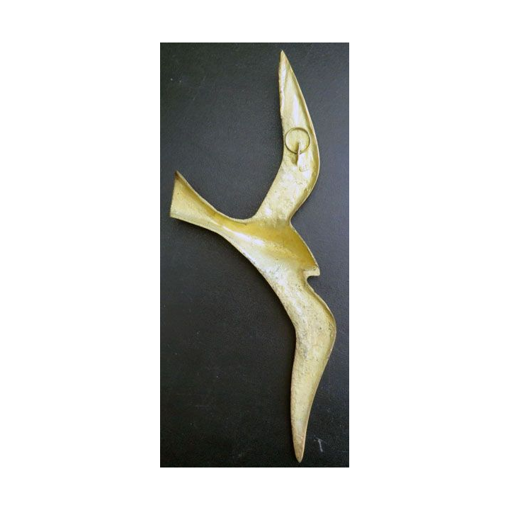 Oiseau Mouette en laiton de dimension 24,5 cm fixation murale