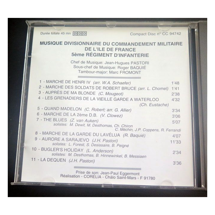 CD Musique divisionnaire du CMIDF 5° RI Navarre sans peur 1494 1994
