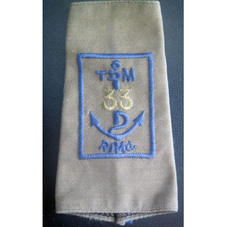 Fourreau vert armée de marsouin du 33° RIMA couleur 1° compagnie bleue