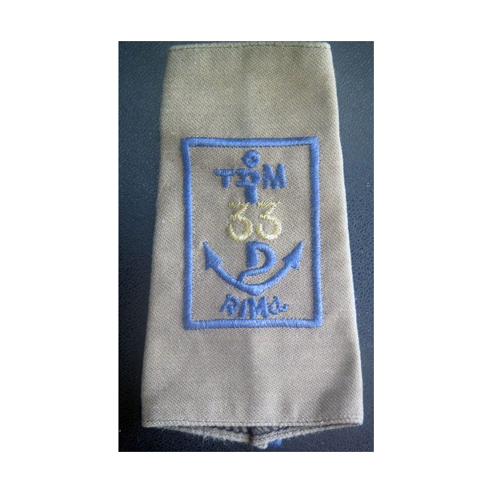 Fourreau vert armée de marsouin du 33° RIMA couleur 1° compagnie bleue