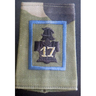 Fourreau camouflé de sapeur parachutiste du 17° RGP couleur 1° compagnie bleue