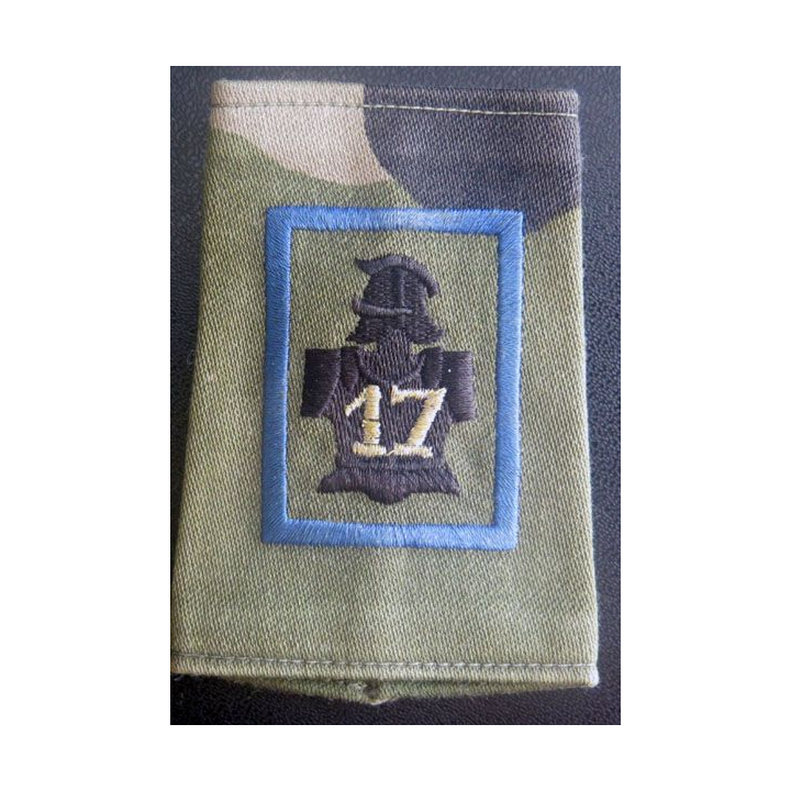 Fourreau camouflé de sapeur parachutiste du 17° RGP couleur 1° compagnie bleue