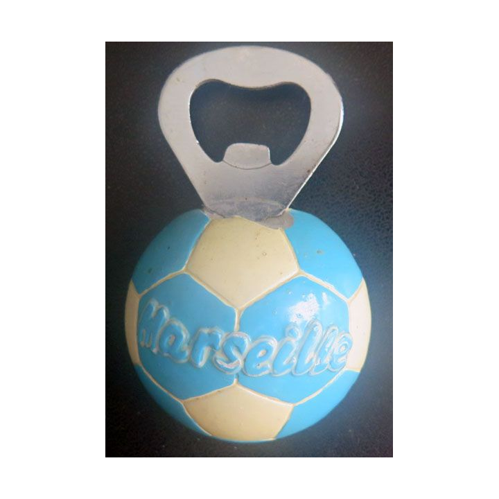 MAGNET FRIGO décapsuleur ballon de foot aux couleurs de Marseille