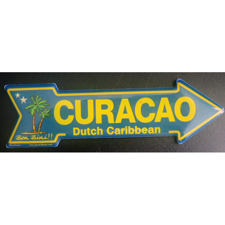 MAGNET FRIGO Curacao Dutch Caribbean Bon bini de longueur 14 cm