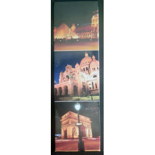 MAGNET FRIGO PARIS Louvres Montmartre et l'Arc de triomphe  3,7 x 12,8 cm