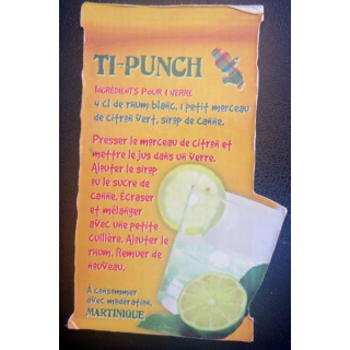 MAGNET FRIGO Recettes du Ti Punch de Martinique 6,2 x 8,3 cm