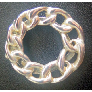 Broche en argent ? ou en métal argenté de diamètre 3,5 cm