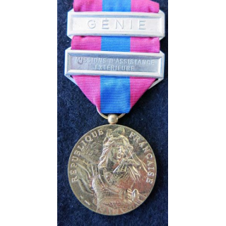 FRANCE : médaille de la défense nationale type bronze avec barrettes "Génie et MAE "