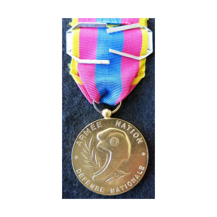 FRANCE : médaille de la défense nationale modèle or avec la barrette "Transmissions"