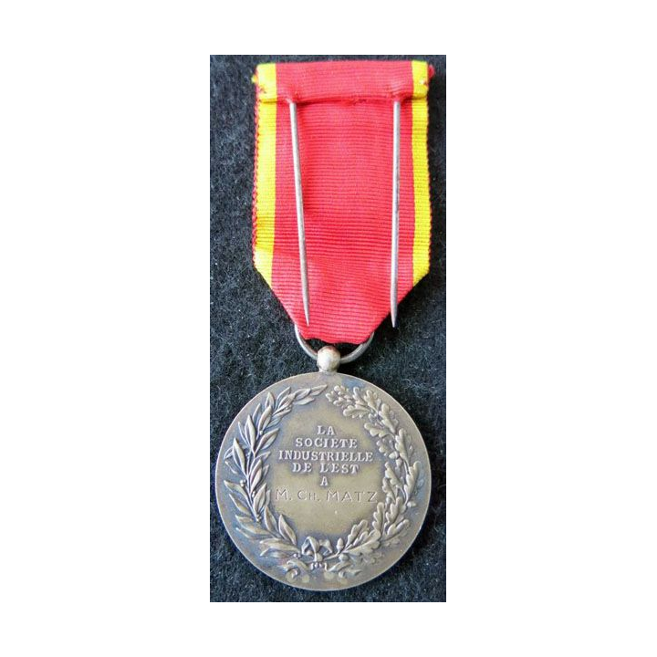 FRANCE : médaille de la société industrielle de l'est en bronze Attribuée à M.CH. MATZ