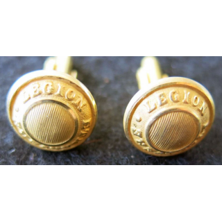 LEGION : paire de boutons de manchette de la Légion Etrangère modèle doré
