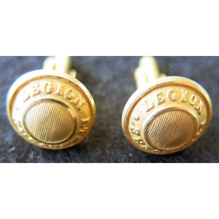 LEGION : paire de boutons de manchette de la Légion Etrangère modèle doré